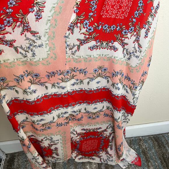 Lynn Sky Red White Peasant Dress Small - Picture 10 of 16